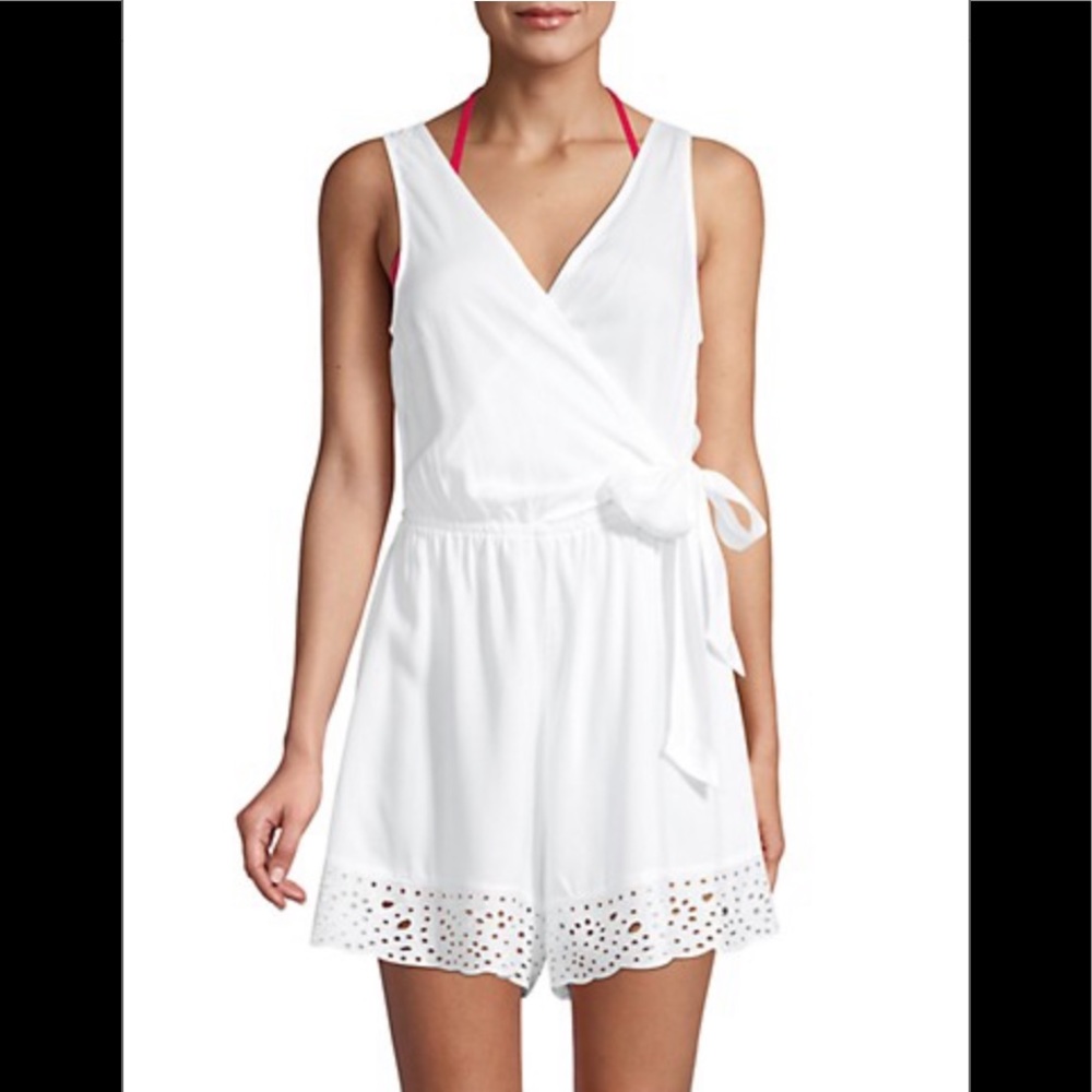 New La Blanca Eyelet Romper Size M - Picture 2 of 6